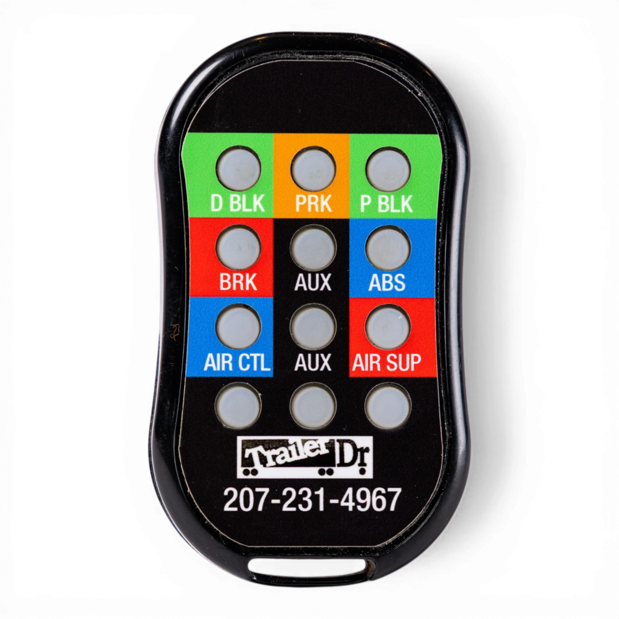 Technician using Trailer Dr. remote control at the rear of a trailer